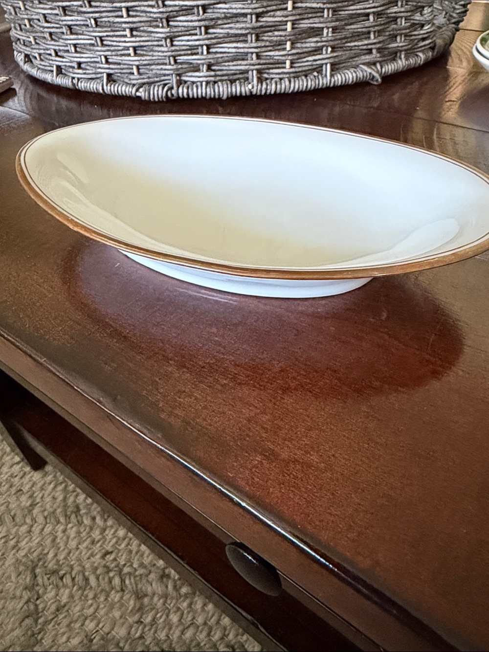 Limoges Small Oval Platter with Gold Trim